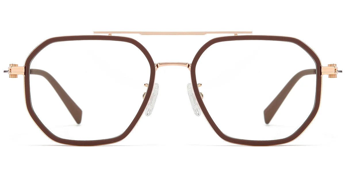 Aviator Readers - BROWN / GOLD Aviator Style Reading Glasses - Wide Readers